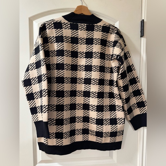 Sandro Black and Cream Checkered Blazer - Picture 6 of 9